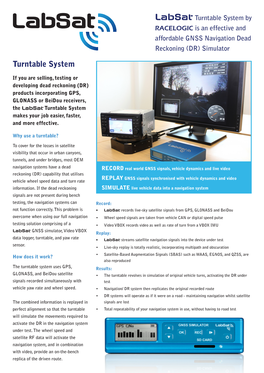 Labsat Turntable System by RACELOGIC Is an Effective and Affordable GNSS Navigation Dead Reckoning (DR) Simulator