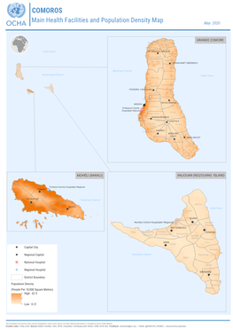 COMOROS Main Health Facilities and Population Density