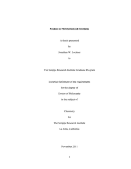 Studies in Meroterpenoid Synthesis