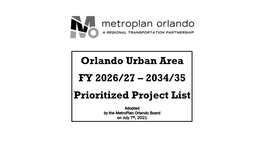 Prioritized Project List 2026-2035