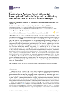 Transcriptome Analyses Reveal Differential Transcriptional Profiles