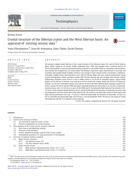 Crustal Structure of the Siberian Craton and the West Siberian Basin: an Appraisal of Existing Seismic Data☆