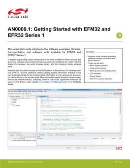 AN0009.1: Getting Started with EFM32 and EFR32 Series 1