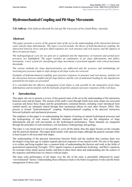 Hydromechanical Coupling and Pit Slope Movements