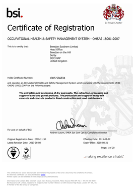 Certificate of Registration