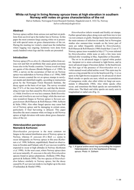 White Rot Fungi in Living Norway Spruce Trees at High Elevation in Southern