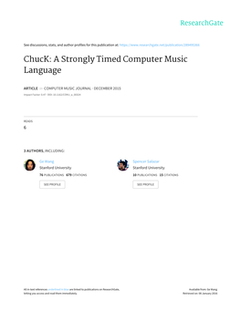 Chuck: a Strongly Timed Computer Music Language