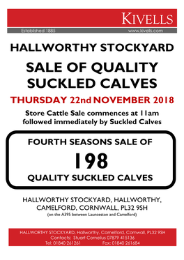 Sale of Quality Suckled Calves