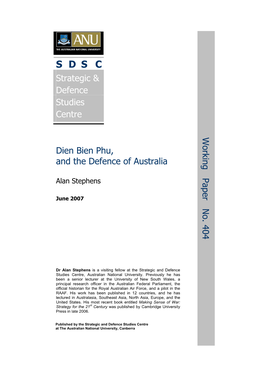 Dien Bien Phu, and the Defence of Australia