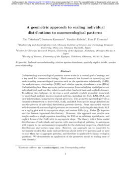 A Geometric Approach to Scaling Individual Distributions to Macroecological Patterns