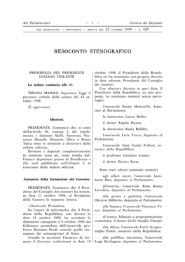 Resoconto Stenografico