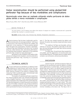 Vulvar Reconstruction Should Be Performed Using Gluteal-Fold Perforator Flap Because of Less Morbiditiesthechnical and Complications Note
