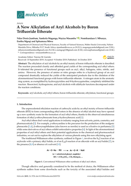 A New Alkylation of Aryl Alcohols by Boron Trifluoride Etherate