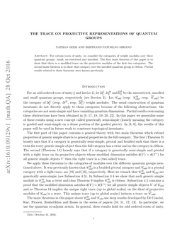 The Trace on Projective Representations of Quantum Groups