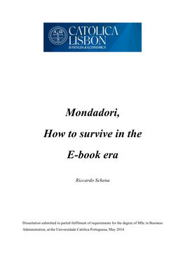 Mondadori, How to Survive in the E-Book Era