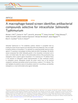 A Macrophage-Based Screen Identifies Antibacterial Compounds