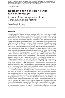 A Story of the Management of the Gangneung Danoje Festival