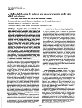 A-Helix Stabilization by Natural and Unnatural Amino Acids with Alkyl