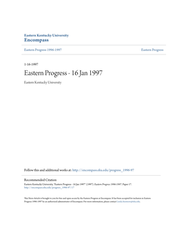 Eastern Progress 1996-1997 Eastern Progress