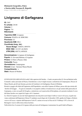 Livignano Di Garfagnana