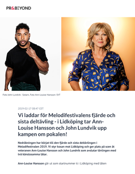 I Lidköping Tar Ann-Louise Hansson Och John Lundvik Upp