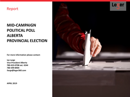 Mid-Campaign Political Poll Alberta Provincial Election