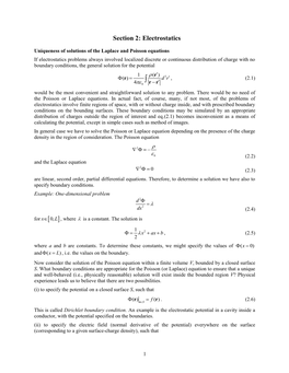 Section 2: Electrostatics