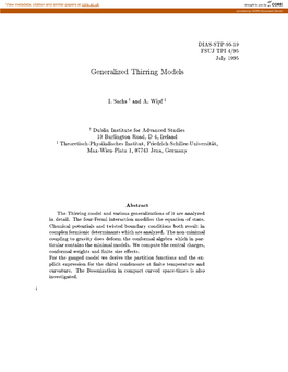 Generalized Thirring Models