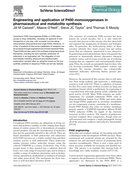 Engineering and Application of P450 Monooxygenases In