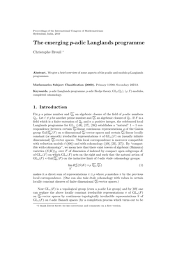 The Emerging P-Adic Langlands Programme