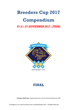 Breeders Cup 2017 Compendium