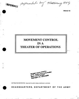 Movement Control in a Theater of Operations Ss®?Sss