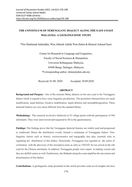 176 the Continuum of Terengganu Dialect Along