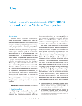 Minerales De La Mixteca Oaxaqueña