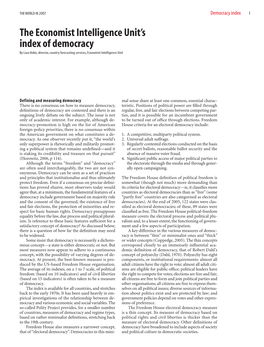 The Economist Intelligence Unit's Index of Democracy