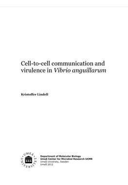 Cell-To-Cell Communication and Virulence in Vibrio Anguillarum