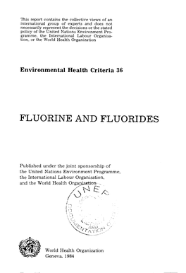 Fluorine and Fluorides