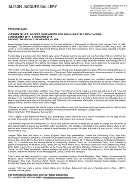 Press Release Juergen Teller