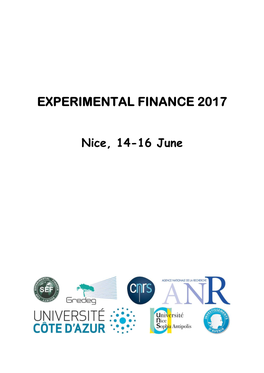 Experimental Finance 2017