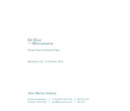 Ed Kluz — Monuments