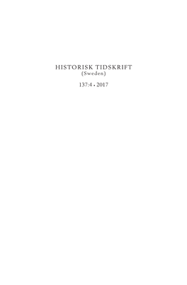 HISTORISK TIDSKRIFT (Sweden)