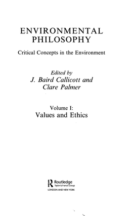 Environmental Philosophy