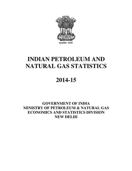 Indian Petroleum and Natural Gas Statistics 2014-15