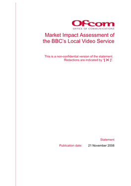 Market Impact Assessment of the BBC's Local Video Service