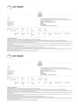 Electronic Ticket PASSENGER ITINERARY RECEIPT Air Peace