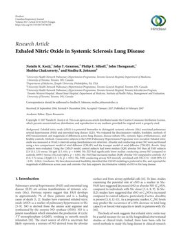 Exhaled Nitric Oxide in Systemic Sclerosis Lung Disease