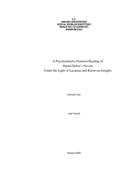 A Psychoanalytic Feminist Reading of Daniel Defoe's Novels Under the Light of Lacanian and Kristevan Insights