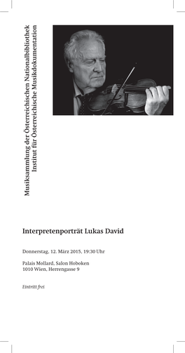 Interpretenporträt Lukas David