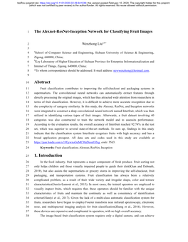 The Alexnet-Resnet-Inception Network for Classifying Fruit Images