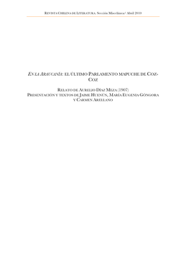 En La Araucanía: El Último Parlamento Mapuche De Coz- Coz